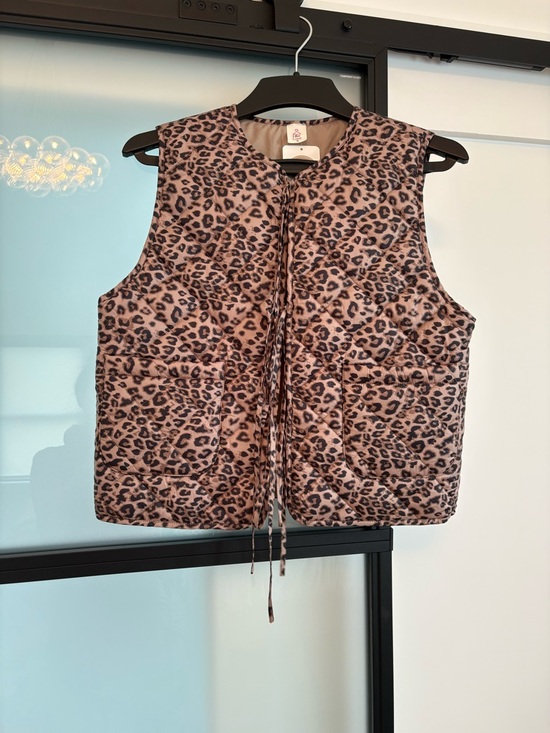 Like Love Jackets & Blazers - Leopard Print Quilted Vest - Women's Brown Sleeveless Jacket
